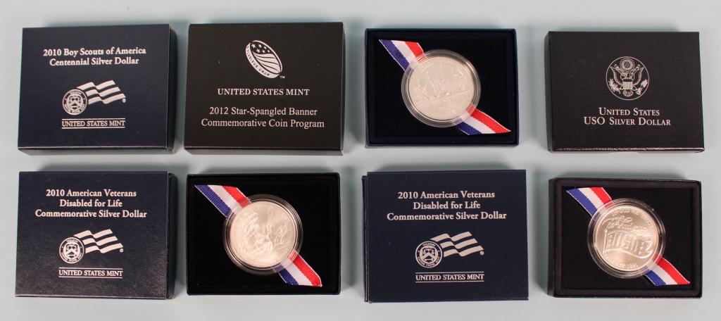 (8) US Commemorative Silver Dollar Coins (1 of 2)