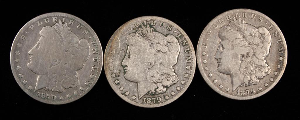 (3) 1879 CC  - Carson City Morgan Silver Dollars (1 of 2)