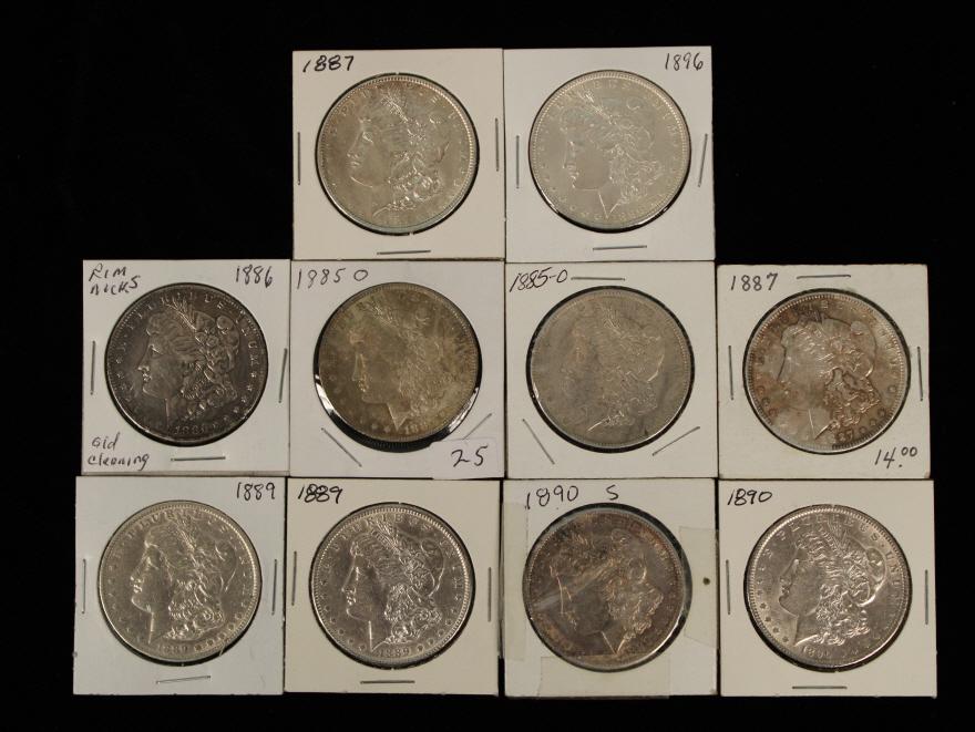 (10) Morgan Silver Dollars (1 of 2)
