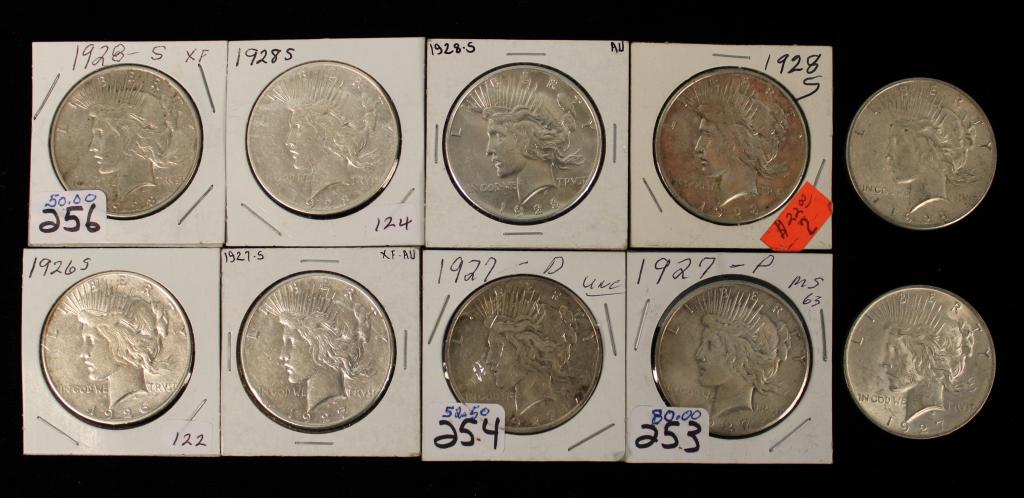 (10) Silver Peace Dollars (1 of 2)