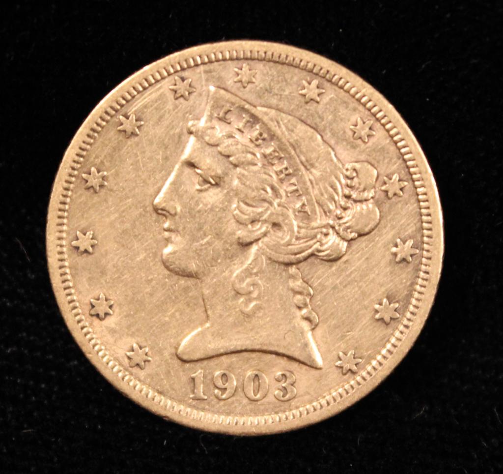 1903-S US Liberty Head Gold Half Eagle $5 (1 of 2)