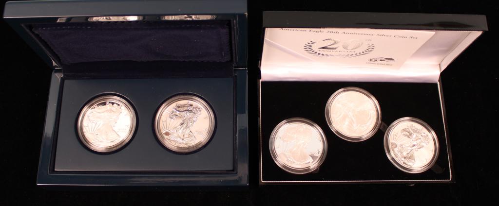 (2) American Silver Eagle Coin Sets (1 of 4)