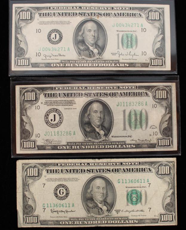 (3) $100 Dollar Notes (1 of 2)