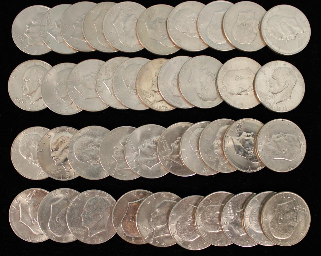 (40) Eisenhower Dollars-Mixed Dates (1 of 1)