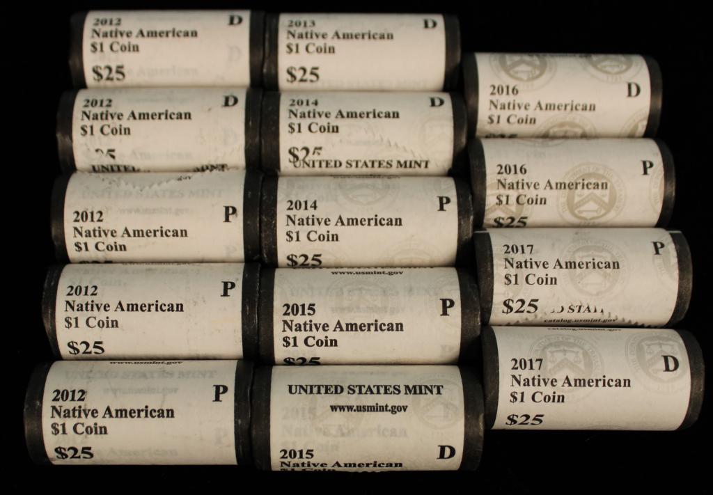 (14) US Mint Rolls Sacagawea Dollars (1 of 2)