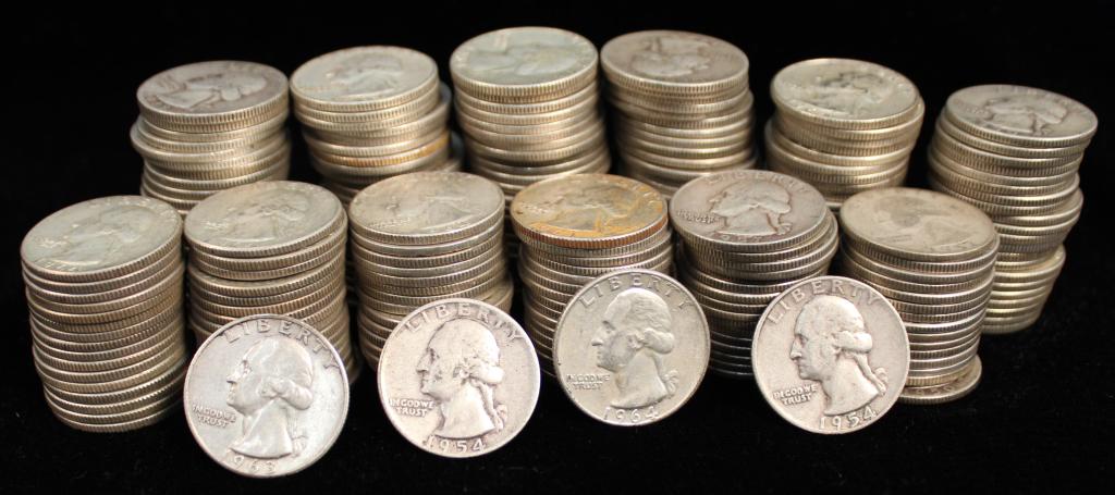 (240) US Silver Quarter Dollars (1 of 4)