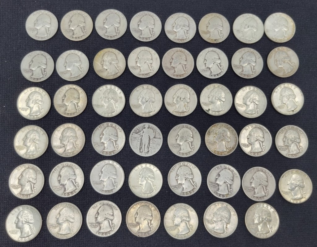 (47) US Silver Washington Quarters (1 of 2)