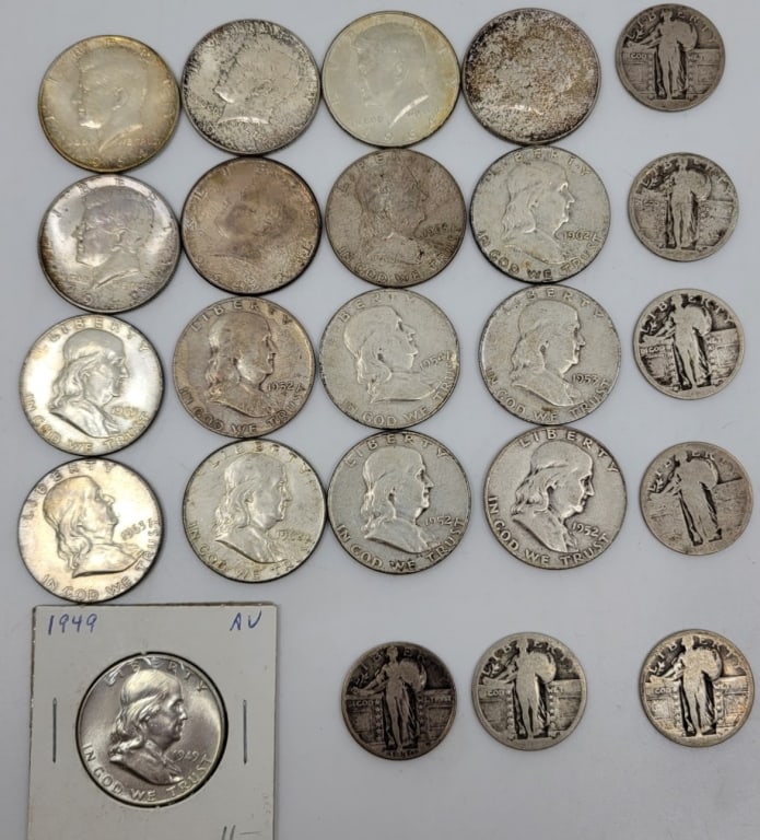 Silver Franklin & Kennedy Half Dollars (1 of 4)