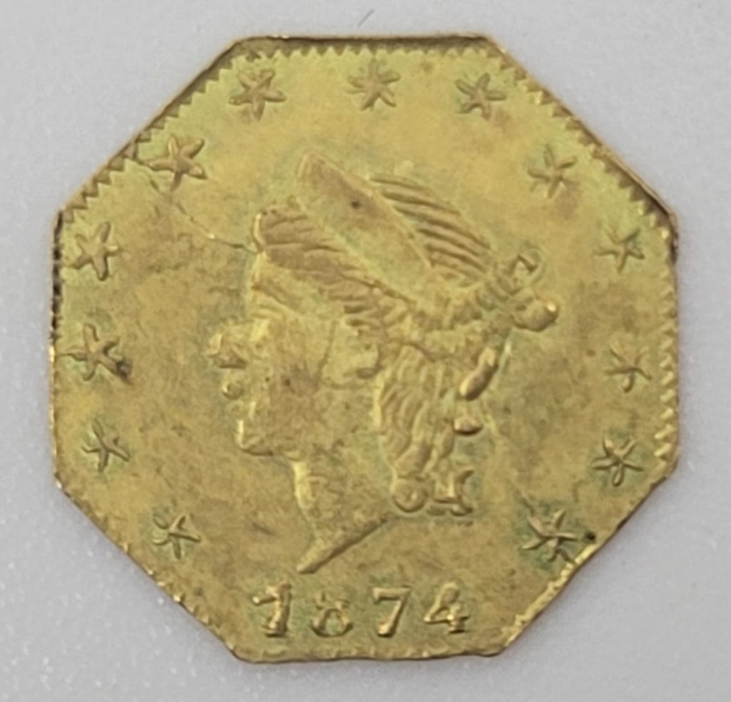 One Dollar 1874 California Gold Piece (1 of 2)