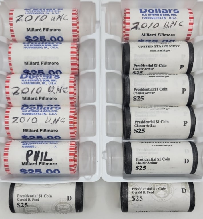 (12) Mint Rolls US Presidential Dollars Coins Unc (1 of 2)