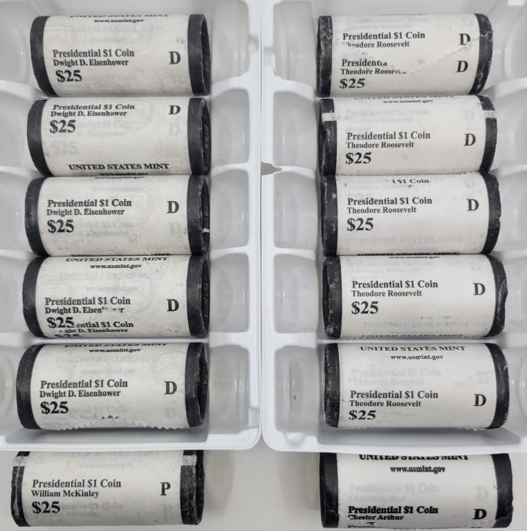 (12) Mint Rolls US Presidential Dollars Coins Unc (1 of 2)