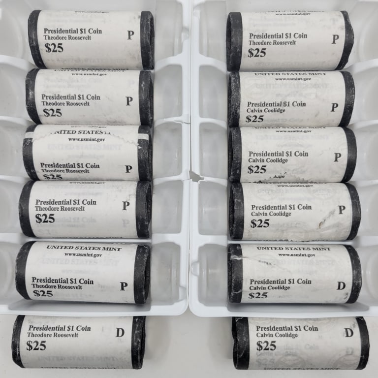 (12) Mint Rolls US Presidential Dollars Coins Unc (1 of 2)