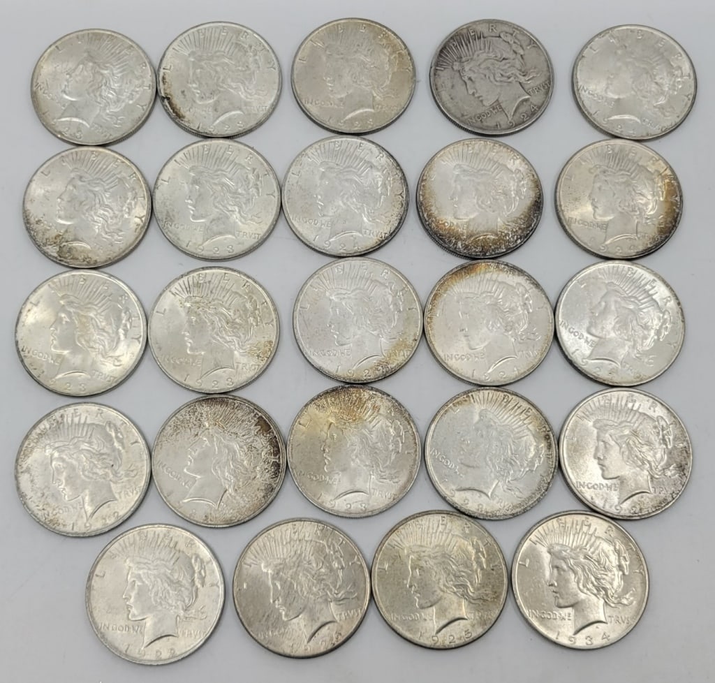 (24) Peace Silver Dollars (1 of 4)