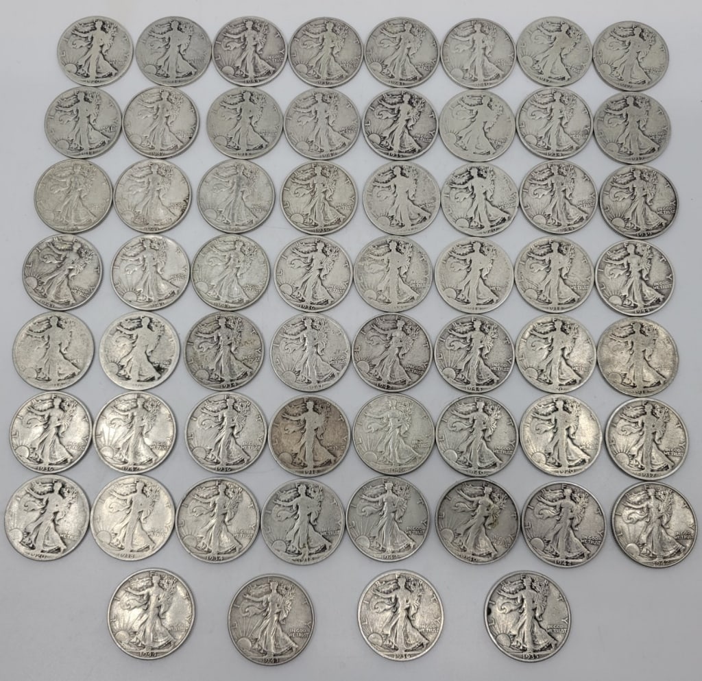 (60) Silver Walking Liberty Half Dollars (1 of 3)