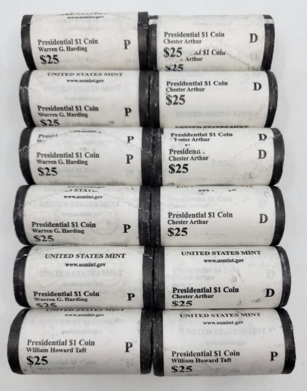 (12) Mint Rolls US Presidential Dollars Coins Unc (1 of 2)