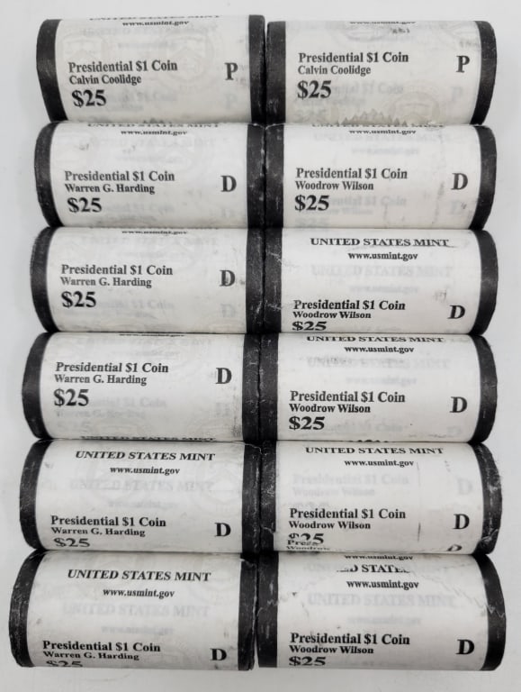 (12) Mint Rolls US Presidential Dollars Coins Unc (1 of 2)