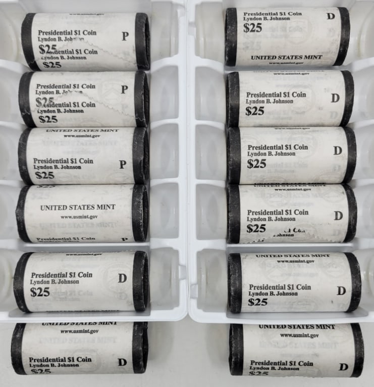 (12) Mint Rolls US Presidential Dollars Coins Unc (1 of 2)