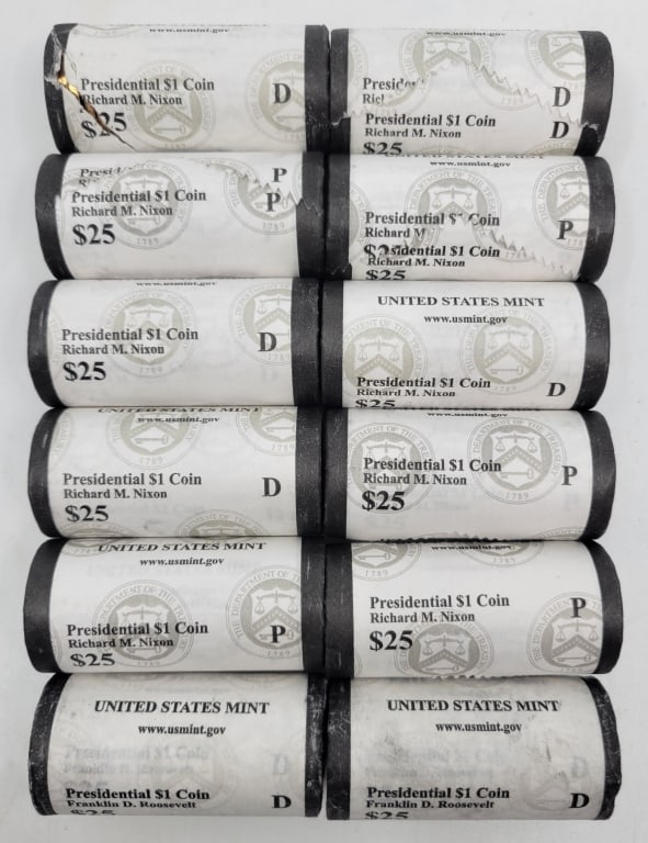 (12) Mint Rolls US Presidential Dollars Coins Unc (1 of 4)