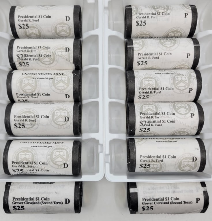 (12) Mint Rolls US Presidential Dollars Coins Unc (1 of 2)