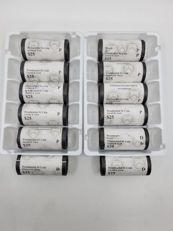 (12) Mint Rolls US Presidential Dollars Coins Unc (1 of 4)