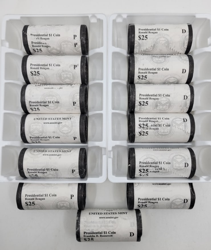 (12) Mint Rolls US Presidential Dollars Coins Unc (1 of 2)