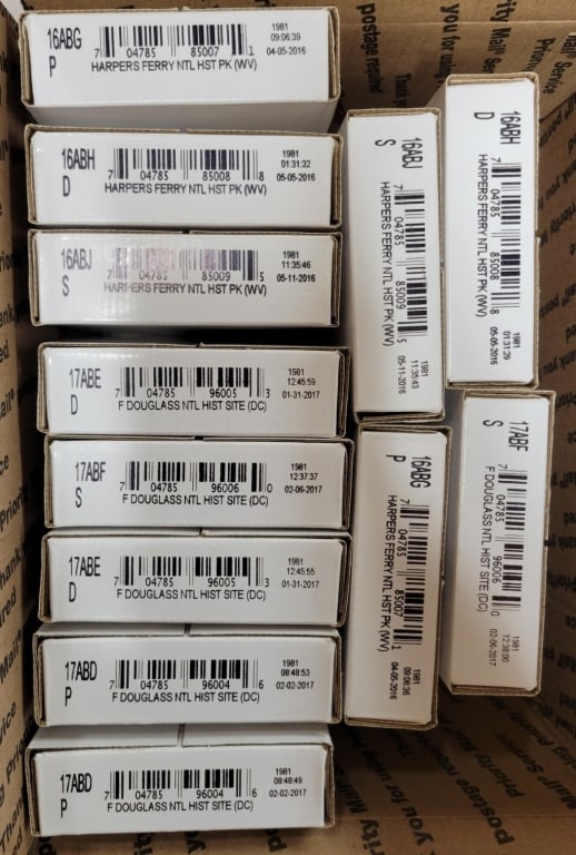 Unc America The Beautiful Quarters $300 Face: Unc America The Beautiful Quarters (6) unopened bags of $25- Harpers Ferry (6) unopened bags of $25-F. Douglas