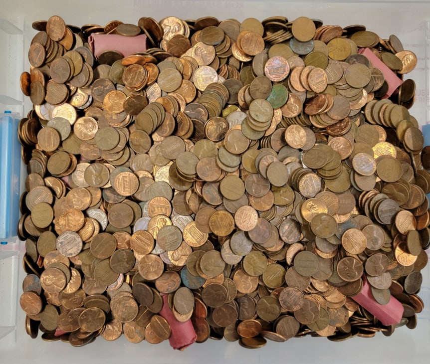 30  Pounds Lincoln Memorial Pennies Unsearched (1 of 3)