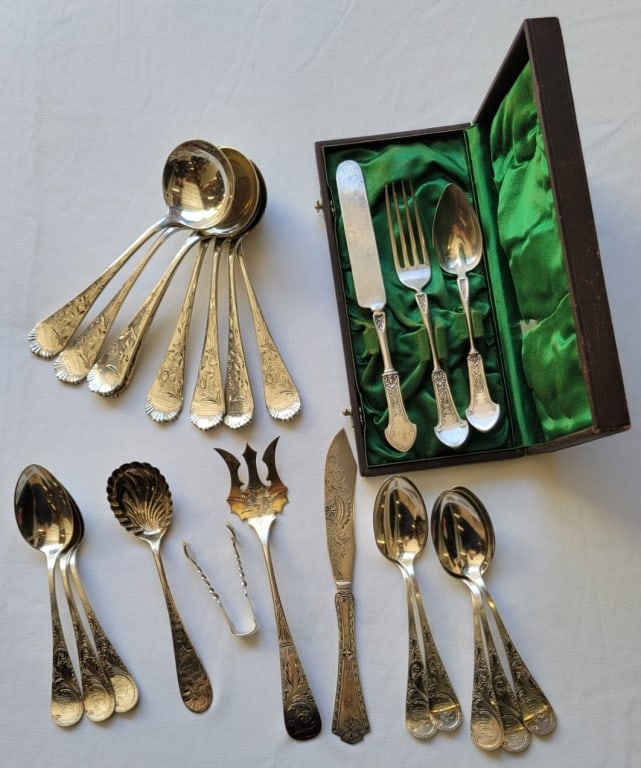 Sterling Silver Bright Cut Flatware (1 of 6)