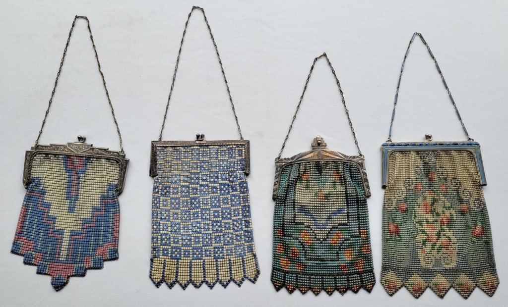 Grouping of Micro Steel Beaded Bags Early 20th C (1 of 2)