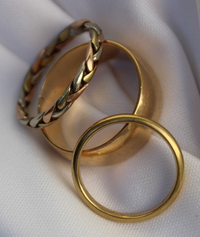 Three Gold Wedding Bands (1 of 2)