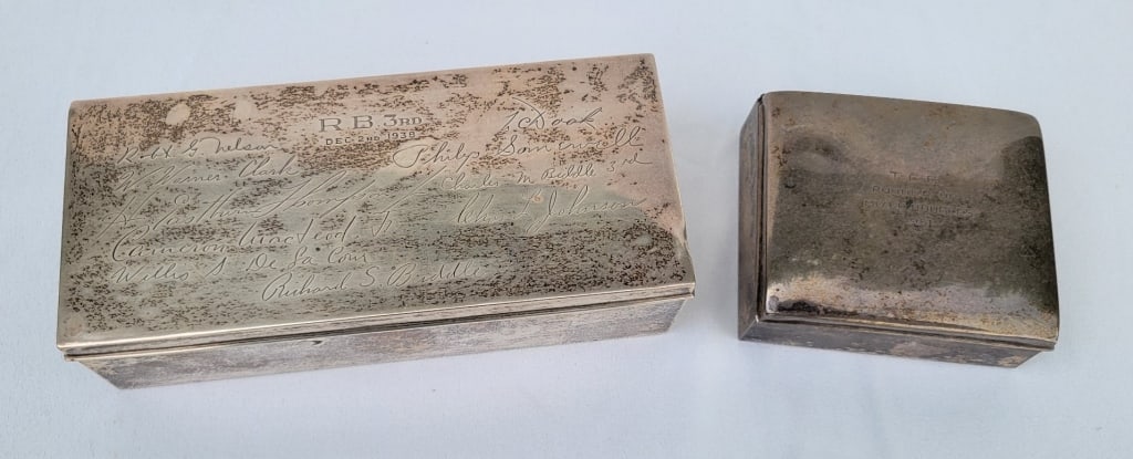 Sterling Silver Boxes: One of the boxes was a award with names of players