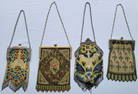 Grouping of Vintage Micro Steel Beaded Enamel Bags