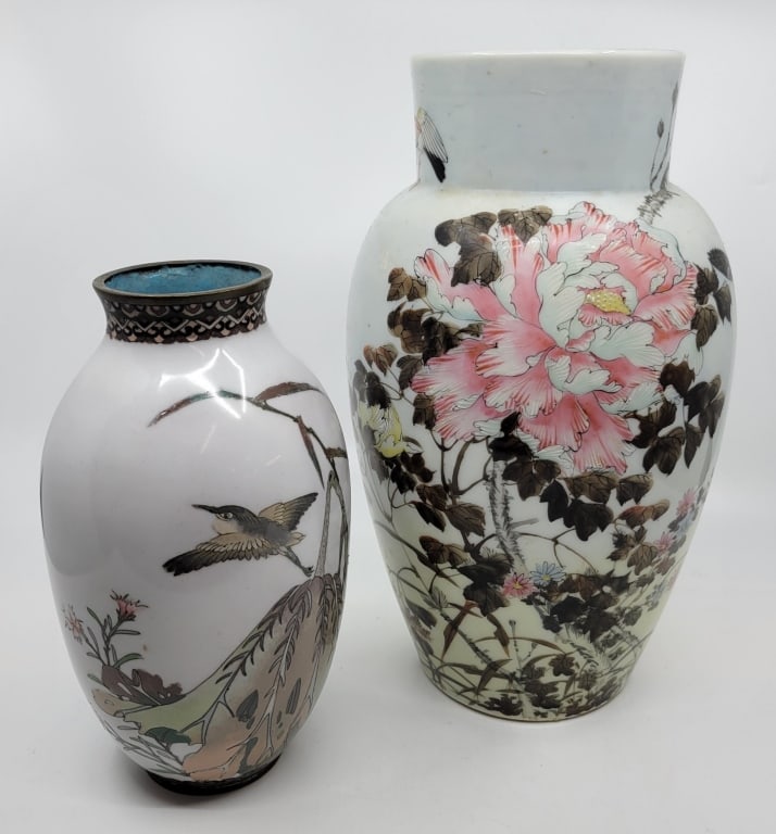 Asian Ceramic Vase & Cloisonne Vase (1 of 4)