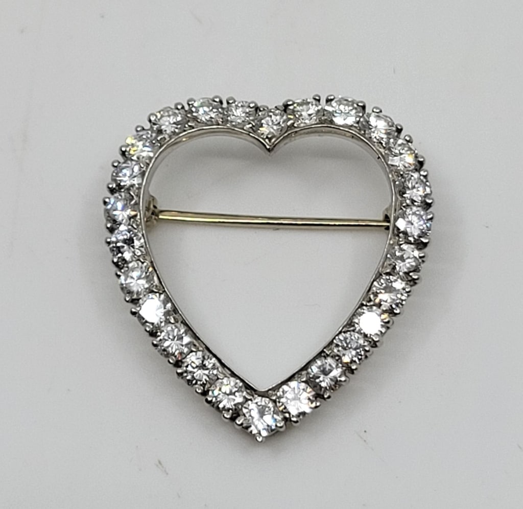 Platinum  Diamond Heart Pin (1 of 3)