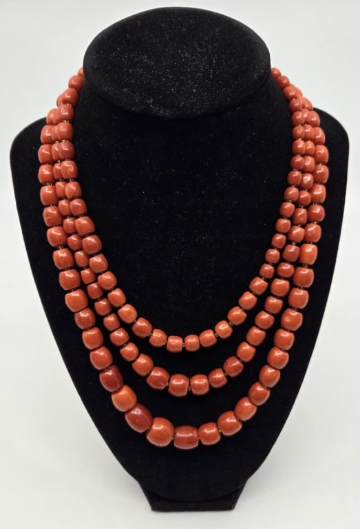 14K  Beaded Coral Necklace (1 of 2)