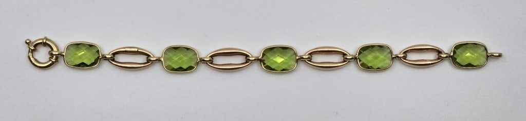 14K Gold  Italian Gem Set Bracelet (1 of 4)