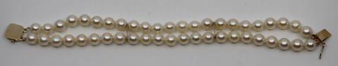14K Mikimoto Pearl Double Strand Bracelet