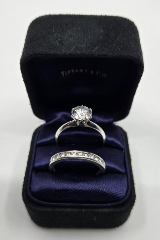 Tiffany & Co Platinum Diamond Ring & Band (1 of 10)