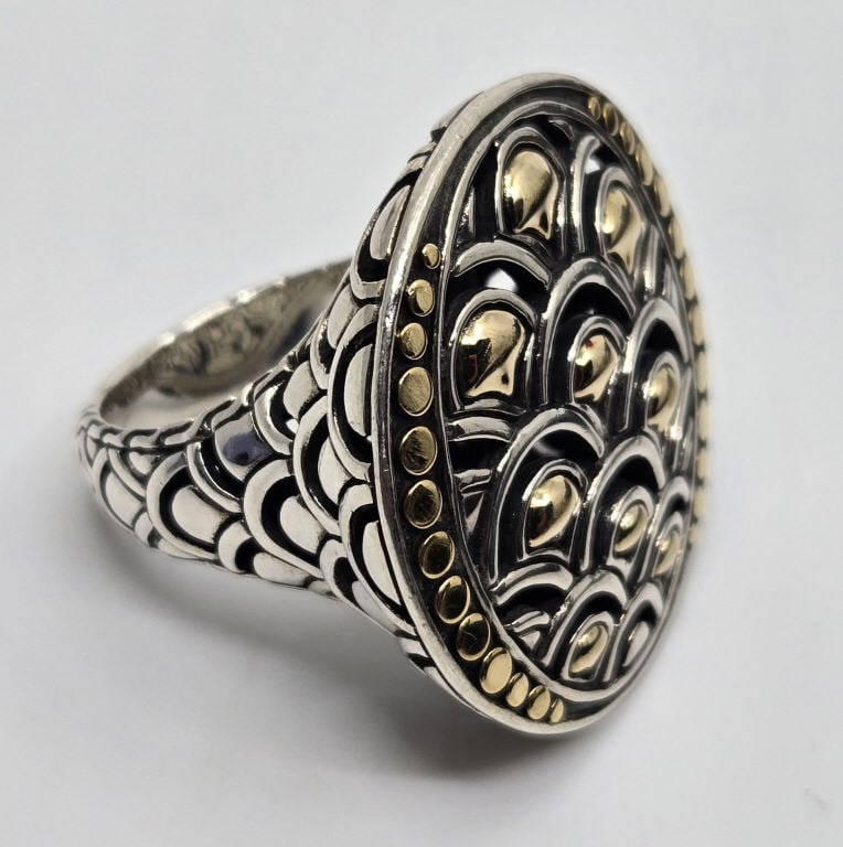 John Hardy 18K Gold & Sterling Naga Cocktail Ring (1 of 13)