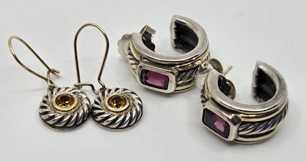 David Yurman 14K & Sterling Silver Earrings (1 of 6)