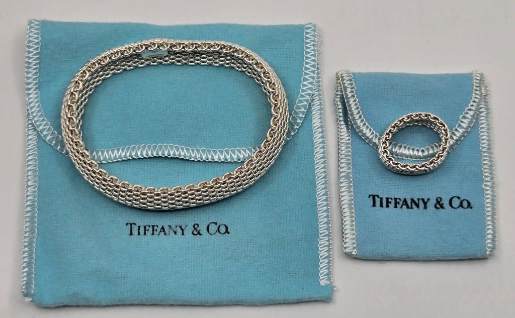 Tiffany & Co Sterling  Somerset Bracelet & Ring (1 of 3)