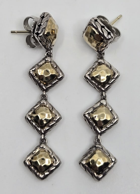 John Hardy 22K & Sterling Dangle Earrings (1 of 4)