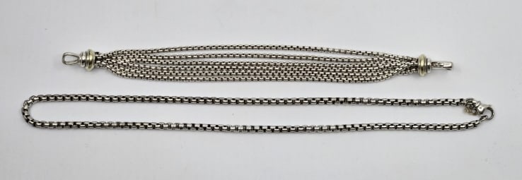 David Yurman Sterling Silver Bracelet & Necklace (1 of 8)