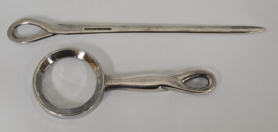 Elsa Peretti Tiffany & Co Letter Opener & Magnifie: Elsa Peretti Tiffany & Co Sterling Silver Letter Opener & Magnifier Glass. Marked made in Italy 1984