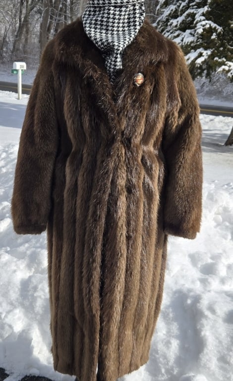 Woman's Full Length Fur Coat (1 of 3)