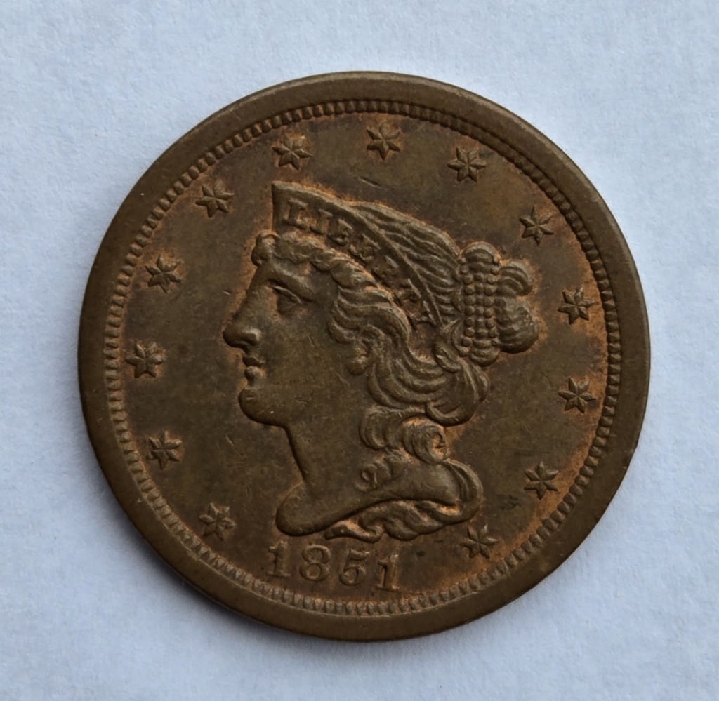 1851 Braided Head Half Cent (1 of 2)