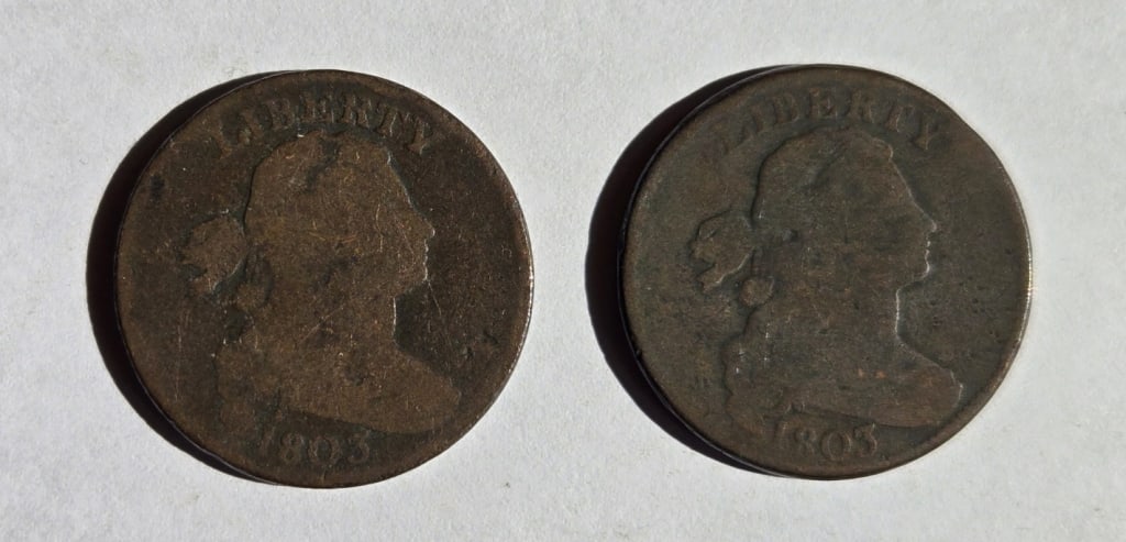 (2) Large Cents Draped Bust (1 of 2)