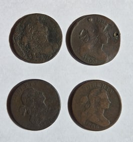 (4) Draped Bust Large Cents