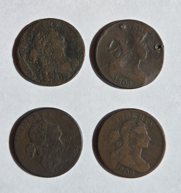 (4) Draped Bust Large Cents (1 of 2)