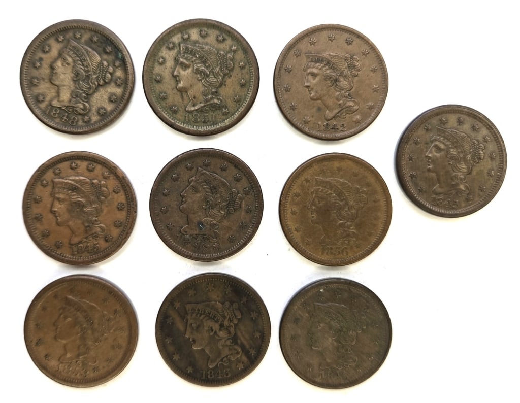 (10) Braided Hair US Large Cent (1 of 2)